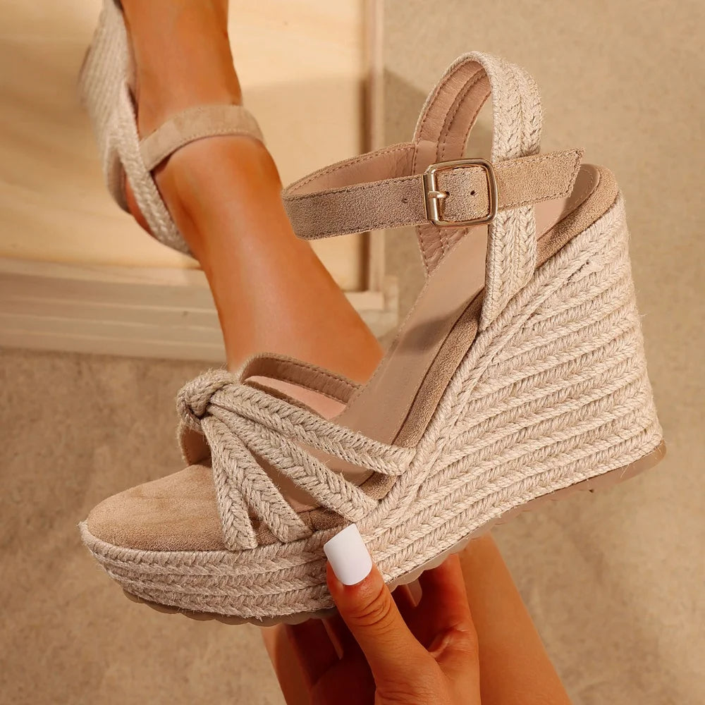 Women's Wedge Heel Sandals with Ankle Straps Cute Shoes Open Toe Platform Women's Sandals Casual High-heeled Outdoor Beach Shoes