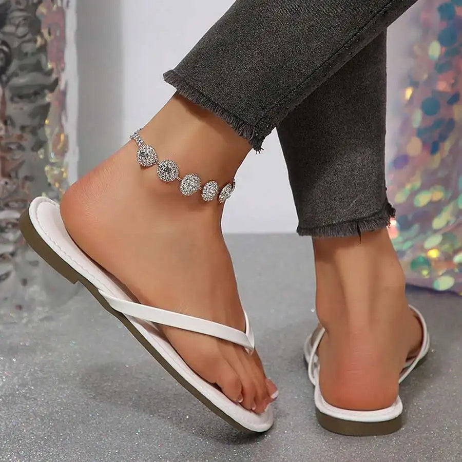 Women Black Flat Flip Flops Thong Sandals Casual Summer Beach Slippers